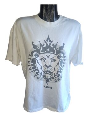 Nike Tee LeBron Basketball Men's White Graphic Lion T‑Shirt Size L